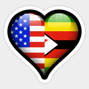 Half American Half Zimbabwean - Gift for Zimbabwean From Zimbabwe Sticker